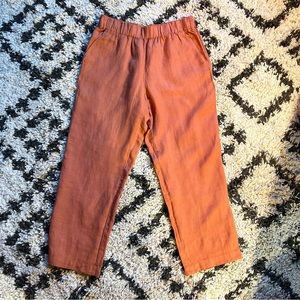 NWT Lou & Grey Softstretch Linen Pants, Medium. Terracotta color. Pockets.